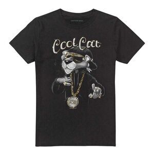 Pink Panther Unisex Adult Cool Cat T-Shirt / Black